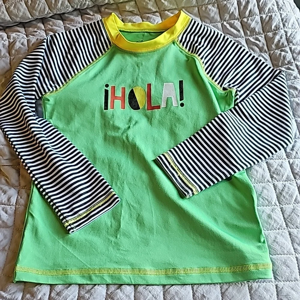 Hola long sleeve neon green long sleeve rashguard 5t